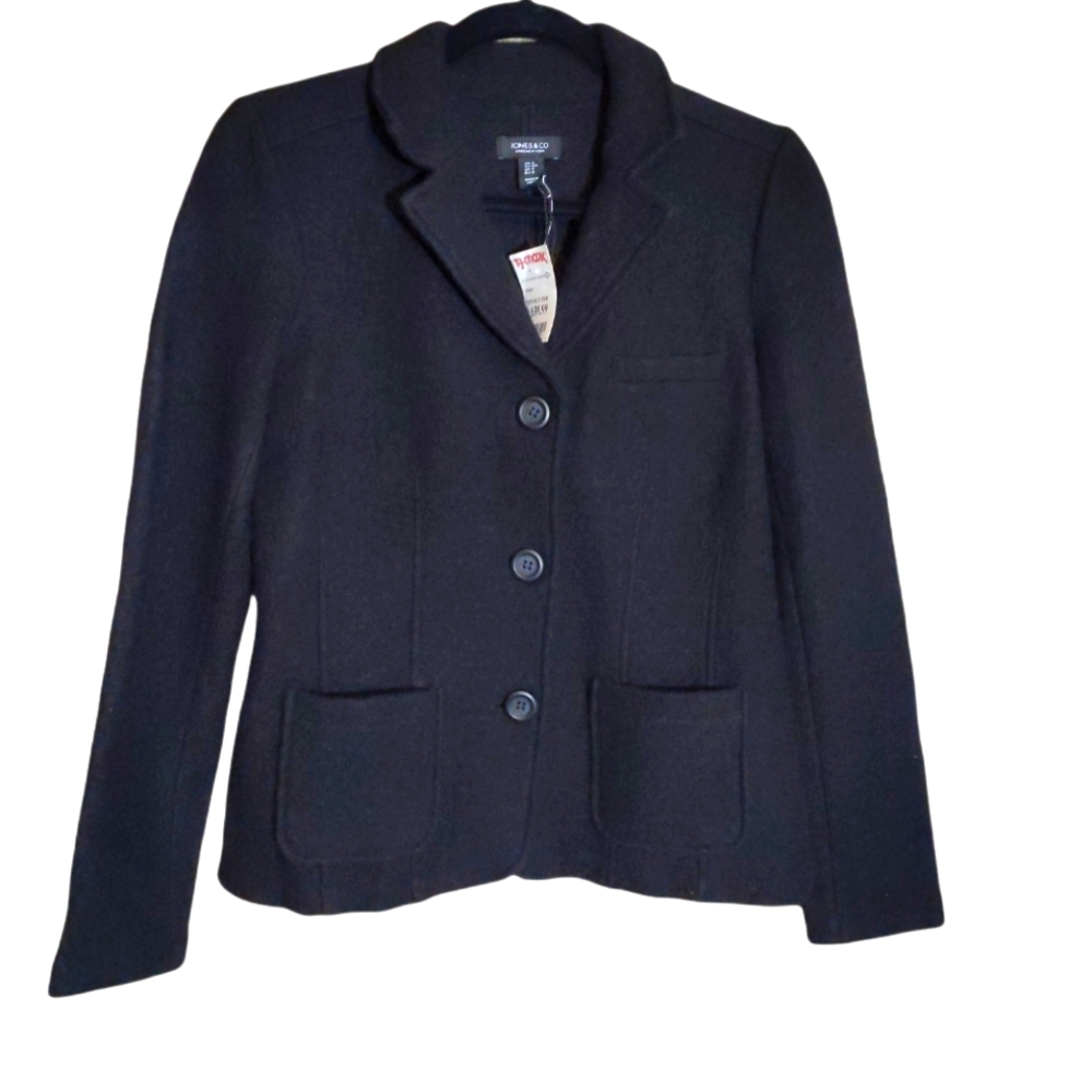 Jones & co 100% wool black Blazer jacket